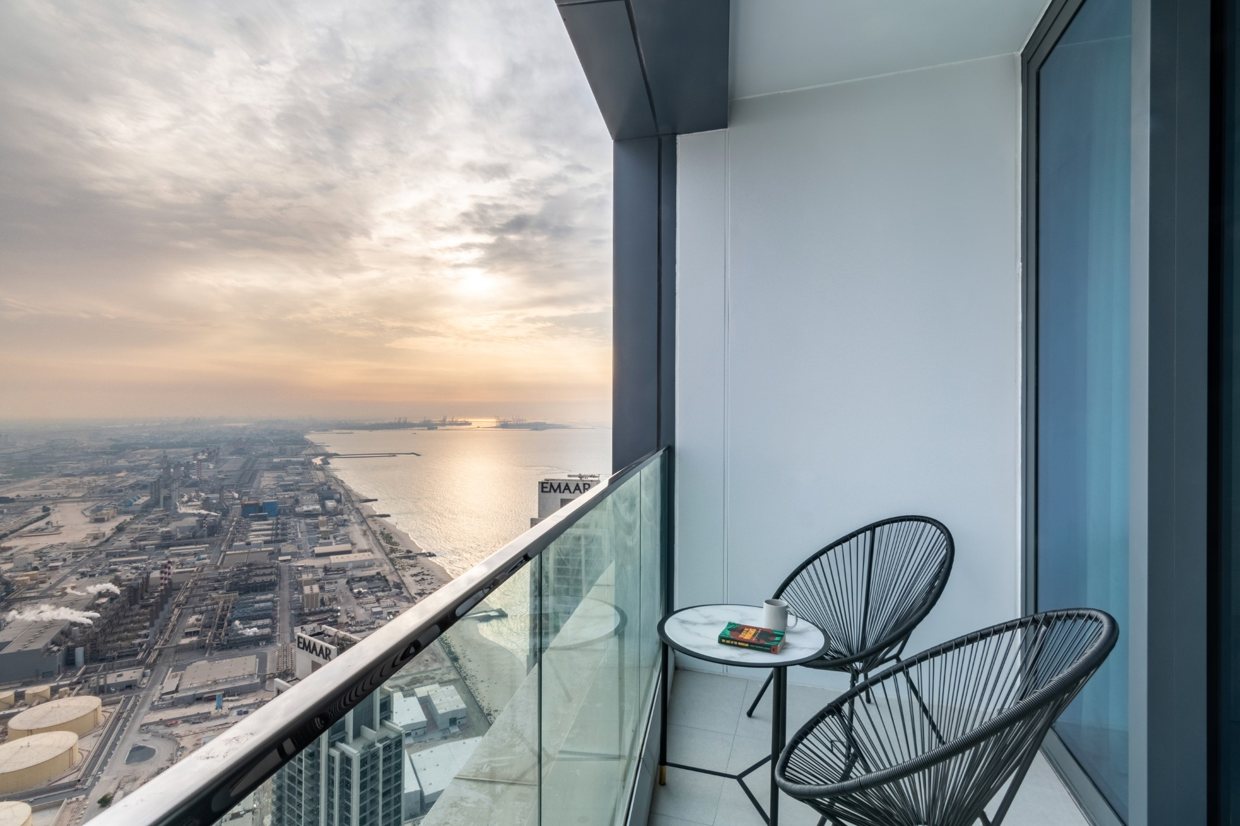 Address Beach Resort sunset balcony — The Smart Concierge Dubai holiday home